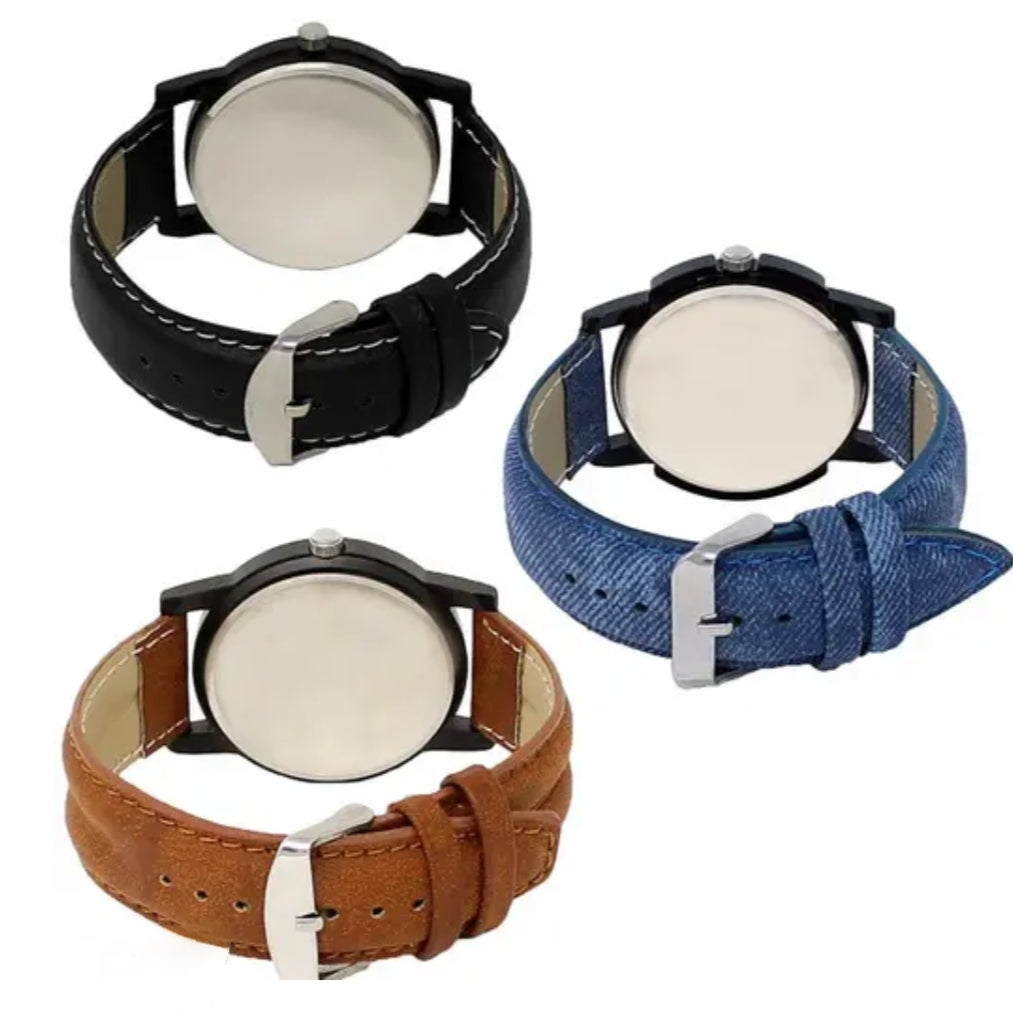 Classic Men Watches ( Pack of 3 )