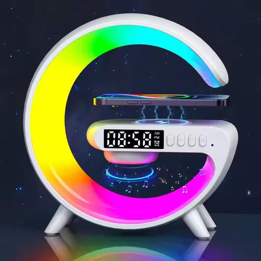 G-Shaped Smart Lamp with Alarm, Speaker & Wireless Charging