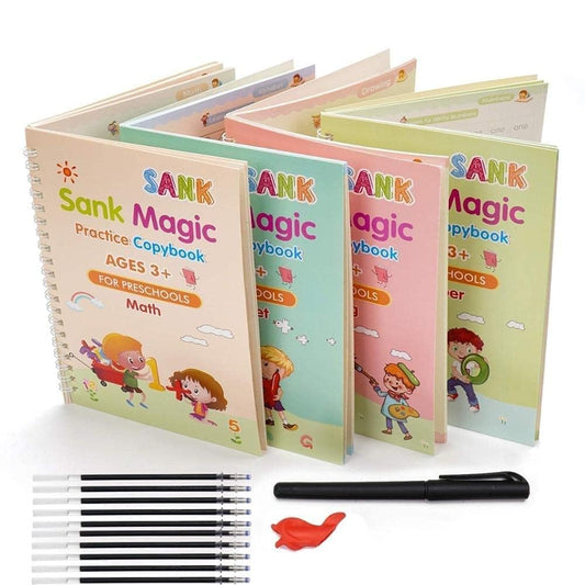 ✨ Magic Practice Copybook ✍️  (4 BOOKS,1 PEN,1 GRIP,10 REFILL)