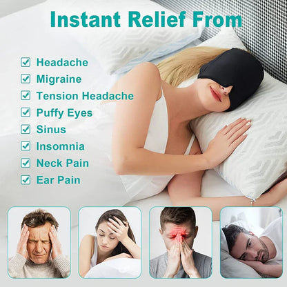 Migraine Relief Cap: Fast Relief for Sinus Pressure, Tension, Headache & Stress, Soothes Swollen Eyes
