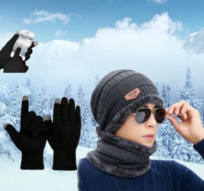 Trendy Winter Gym Cap with Cotton Glove Combo