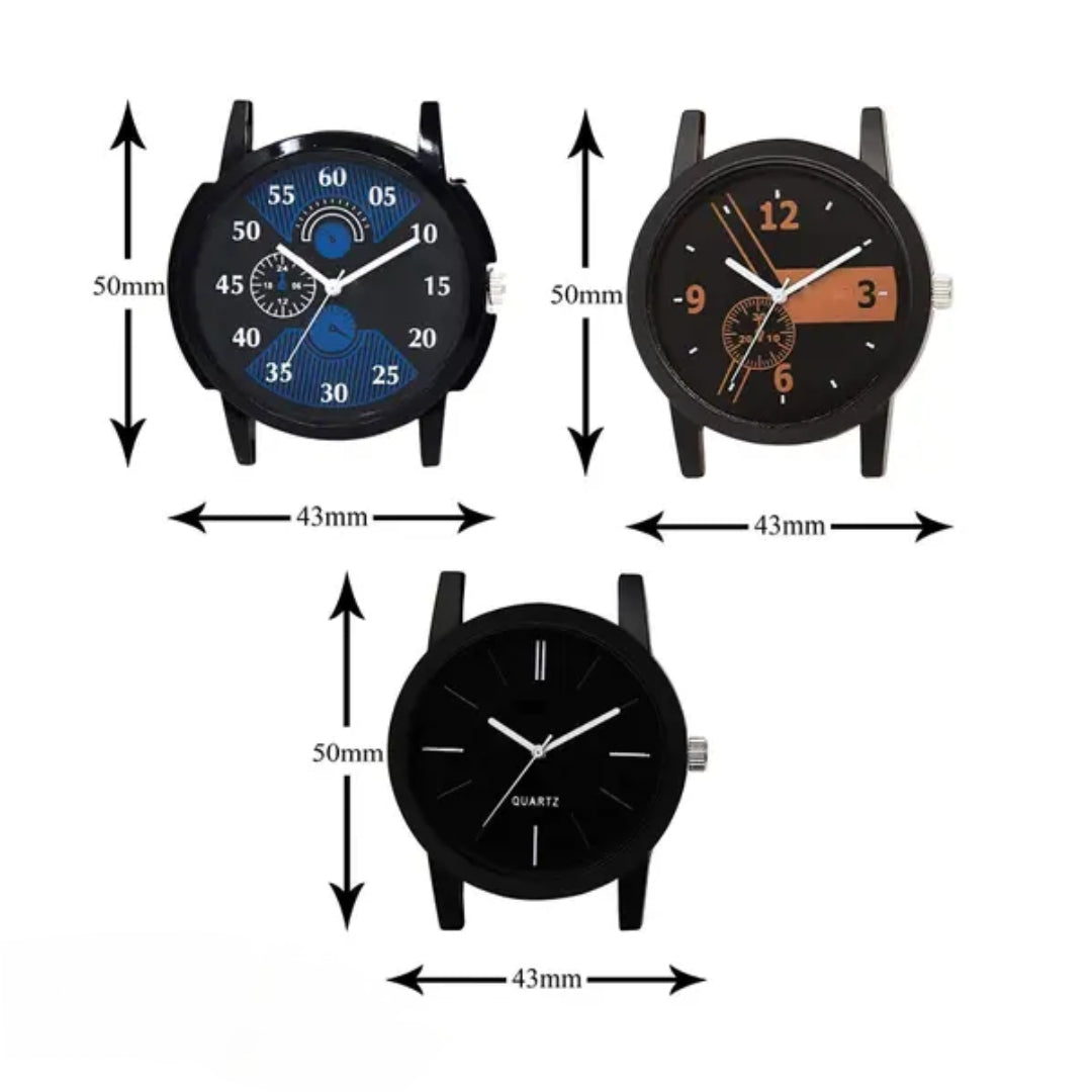 Classic Men Watches ( Pack of 3 )
