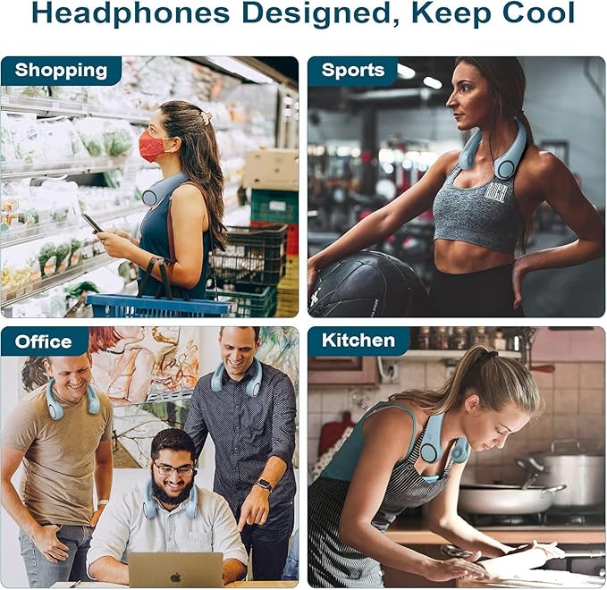Portable Hands Free 360° Cooling USB Rechargeable Neck Fan