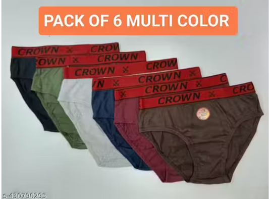 Comfort: Men's Multicolor Cotton Briefs – Pack of 6