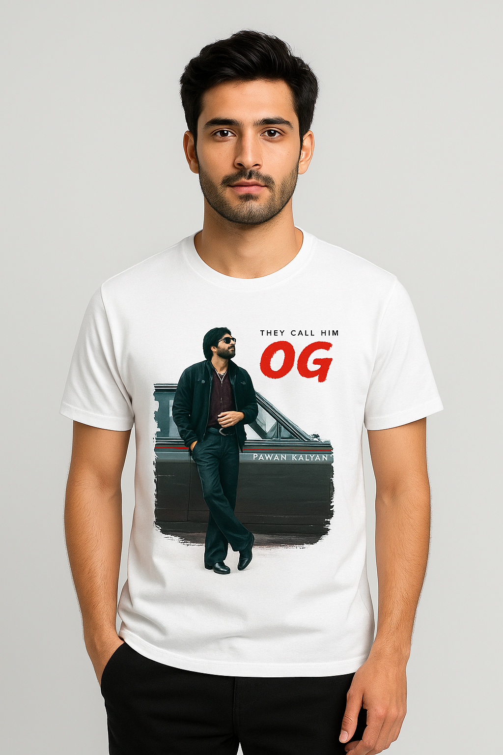 Print OG Pavan Kalyan Photo Printed T-Shirt.