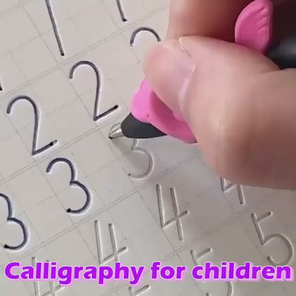 ✨ Magic Practice Copybook ✍️  (4 BOOKS,1 PEN,1 GRIP,10 REFILL)