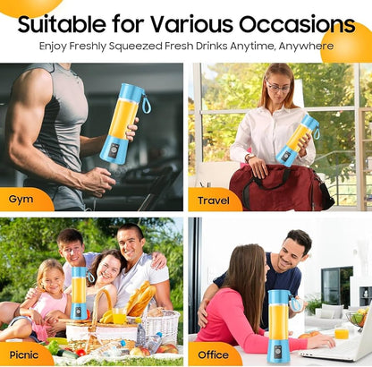 Portable USB Electric Juicer & Blender With 6 Stainless Steel Blades