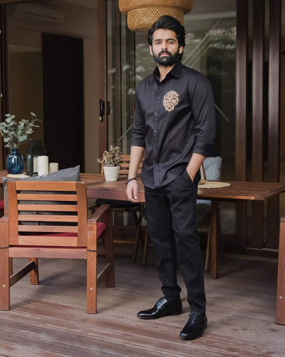 Classy Fabulous Men's Tiger White Luxury Shirt