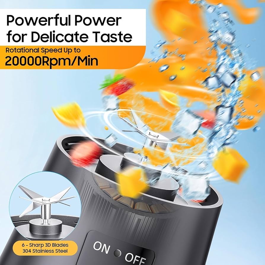 Portable USB Electric Juicer & Blender With 6 Stainless Steel Blades