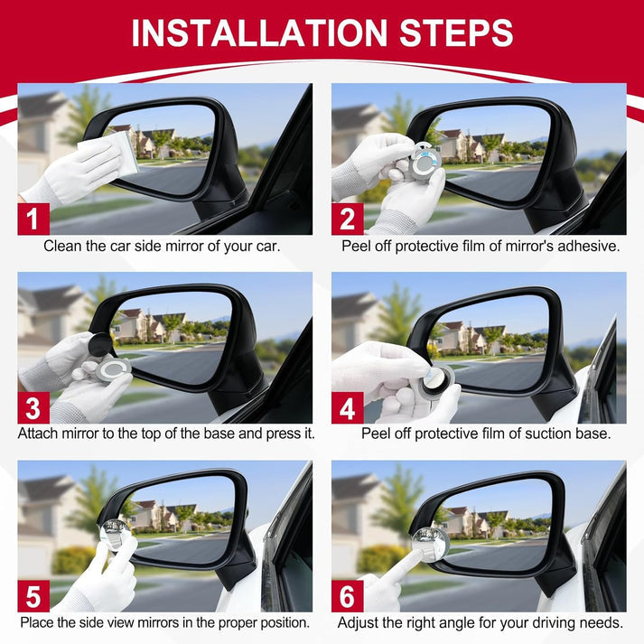 360° Wide View Blind Spot Car Mirror Drive Safer, Smarter & Stress Free ( 2 mirror )